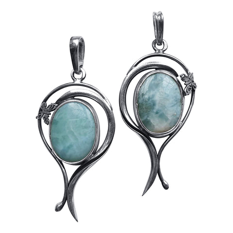 Larimar Butterfly Pendants