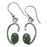 Swirl Drop Silver Gemstone Earrings