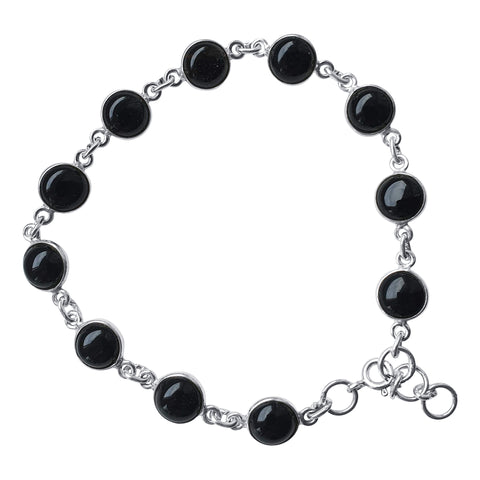 Onyx Bracelet with Round Cabochon Stones