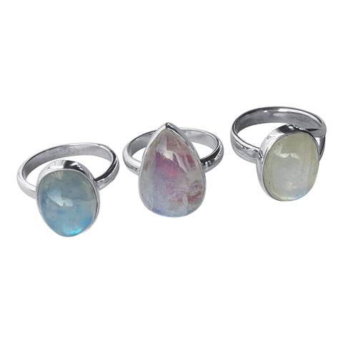 Irridescent Moonstone Rings