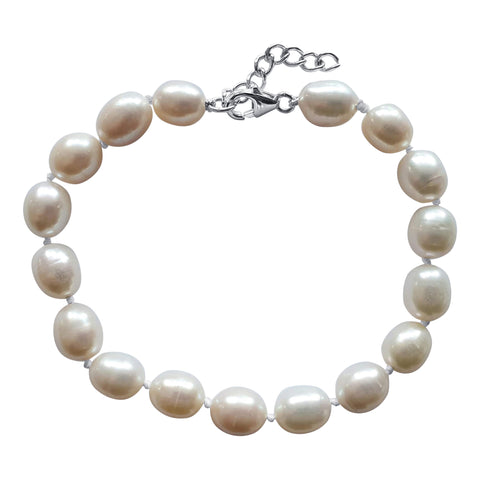 Oval Pearl Silver Bracelet