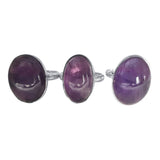 Vivid Amethyst Silver Oval  Ring