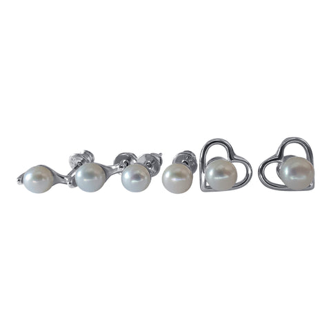 Silver Pearl Studs