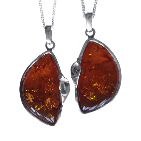 Amber Foliate Pendants