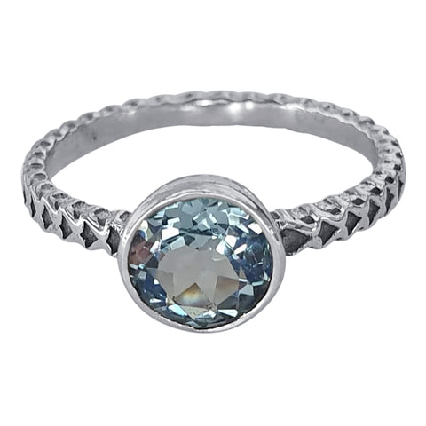 Kyklos Blue Topaz Silver Ring