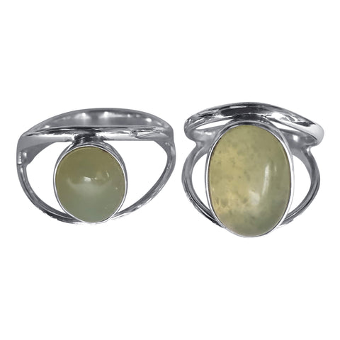 Jade Silver Split Band Ring