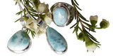 Teardrops of Larimar in Silver