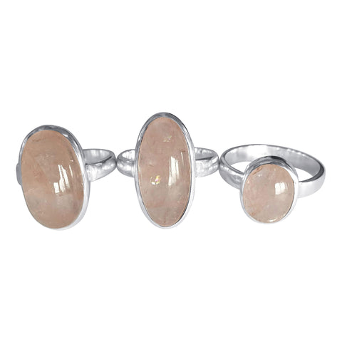 Rose Quartz Pink Blush Rings