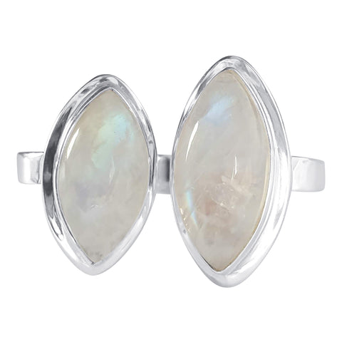 Moonstone Marquise shaped Silver Rings