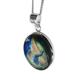 Dawn Labradorite Silver Pendant and chain