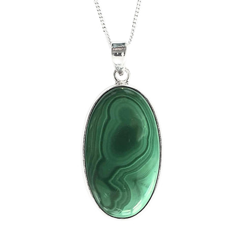 Infinity Malachite Silver pendant and Chain