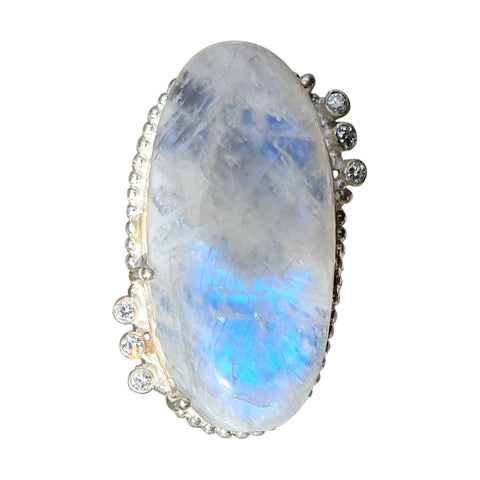 Celestial Moonstone Silver Ring