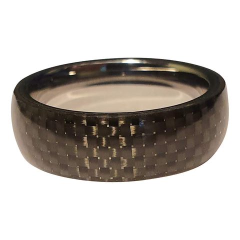 Chequerboard Tungsten Ring