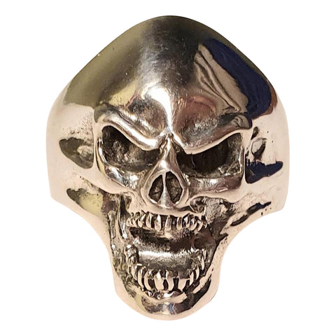 Frowning Skull Silver Ring