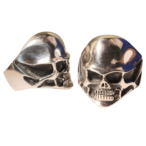 Gnashing Skull Silver Ring