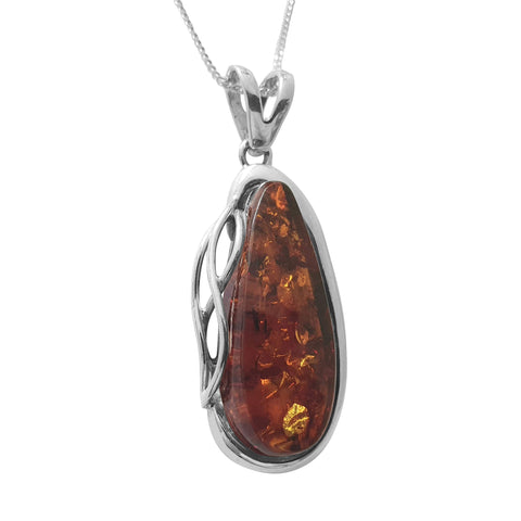 Solarana Amber Silver Pendant and Chain