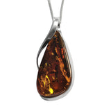 Solaris Amber Silver Pendant and Chain