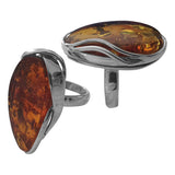 Solis Amber Silver Ring