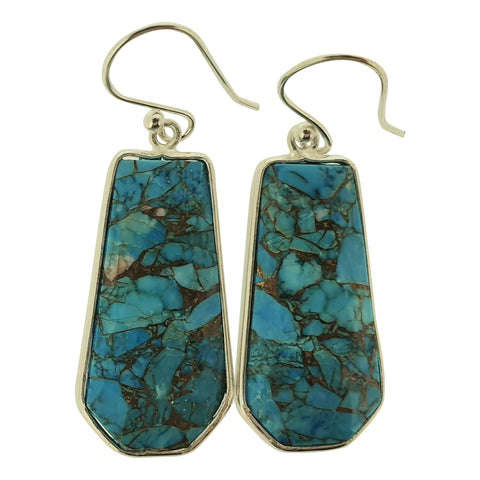 Obelisk Turquoise Silver Earrings