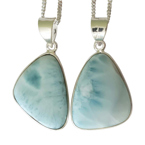 Zee Larimar Silver Pendants and Chain