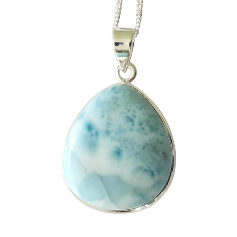 Bahari Larimar Silver Pendant and Chain