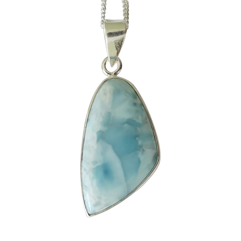 Deniz Larimar Silver Pendant and Chain