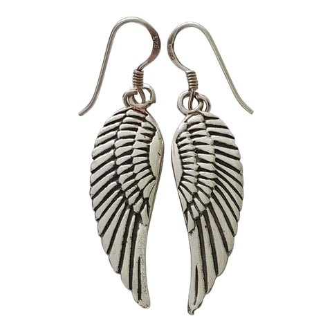 Silver Angel Wing Earrings