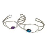 Orbital Paua Shell Silver Bangle