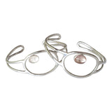 Moonstone and Rose Quartz Silver Bangles