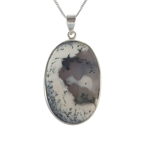 Merlinite Silver Pendant and Chain