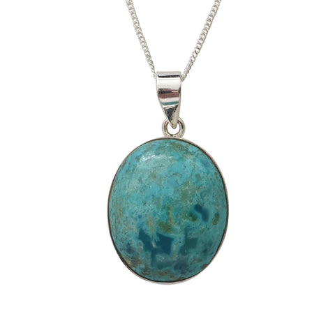 Arizona Turquoise Silver Pendant and Chain