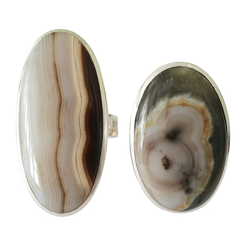 Impala Botswana Agate Silver Rings