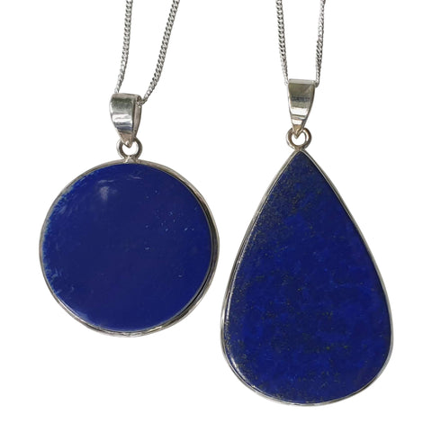 Galaxy Lapis Lazuli Silver Pendant with Chain