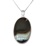 Kudu Botswana Agate Silver Pendant and Chain