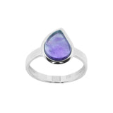 Amethyst Teardrop Silver Ring
