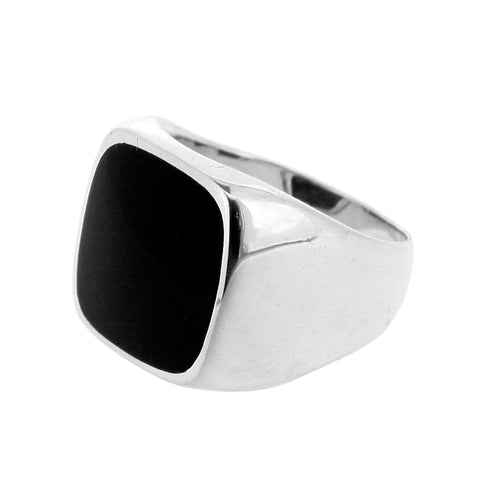 Square Black Onyx Signet Ring