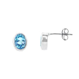 Oval Gemstone Studs