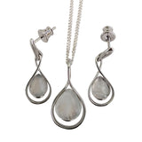 Crescent Moonstone Silver EARRINGS