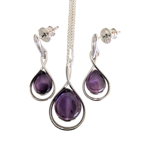 Crescent Amethyst Silver EARRINGS