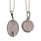 Flare Rose Quartz Silver Pendant and Chain
