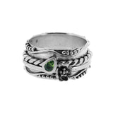 Waimaka Peridot Silver Spinning Ring