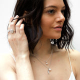 Winged Pearl Necklace with Adjustable Chain