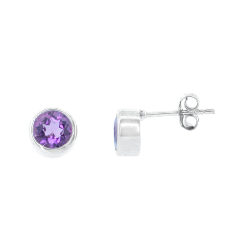 Round Gemstone Studs