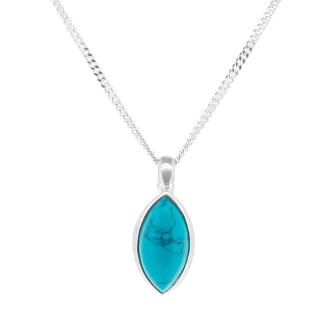 Marquise Gemstone Pendant & Chain