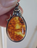 Amber Swirling Leaf Pendant