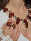 Kahawia Amber Silver Necklace