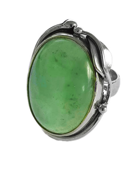 Jade discount silver ring
