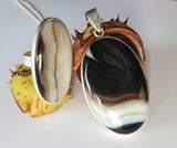 Kudu Botswana Agate Silver Pendant and Chain