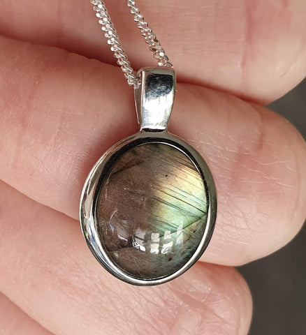 Labradorite Silver Glint Pendant