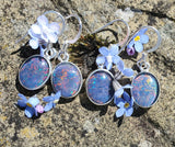 Opal Cabochon Silver Earrings